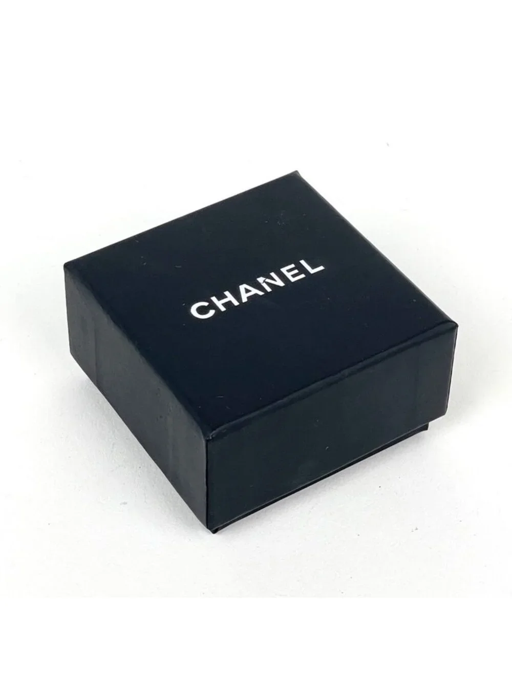 Chanel Earrings CC Logo Silver Plated Rhinestone